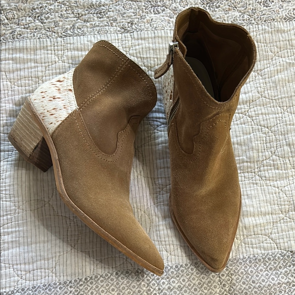 Dolce Vita Tan Suede Ankle Boots